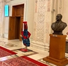 PSD a pus un Superman căzut în cap pe holul din faţa plenului Parlamentului