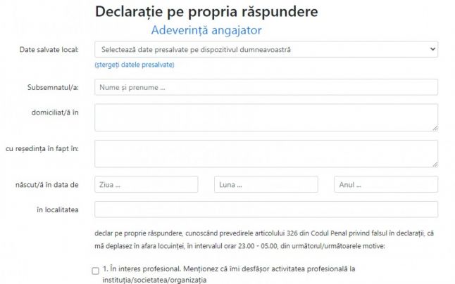 Cum se poate completa online declaraţia pe proprie răspundere, în câteva minute, direct pe telefon, pe site-ul STS