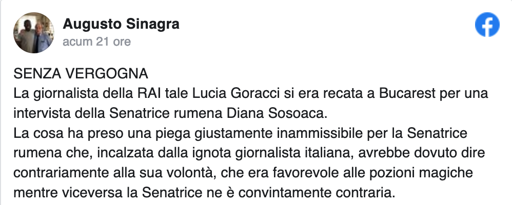 Profesorul Augusto Sinagra o critică dur pe jurnalista Lucia Goracci: 