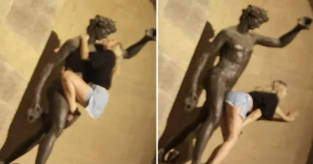 Scandal imens în Italia: O turistă a mimat un act sexual cu statuia lui Bacchus din Florența
